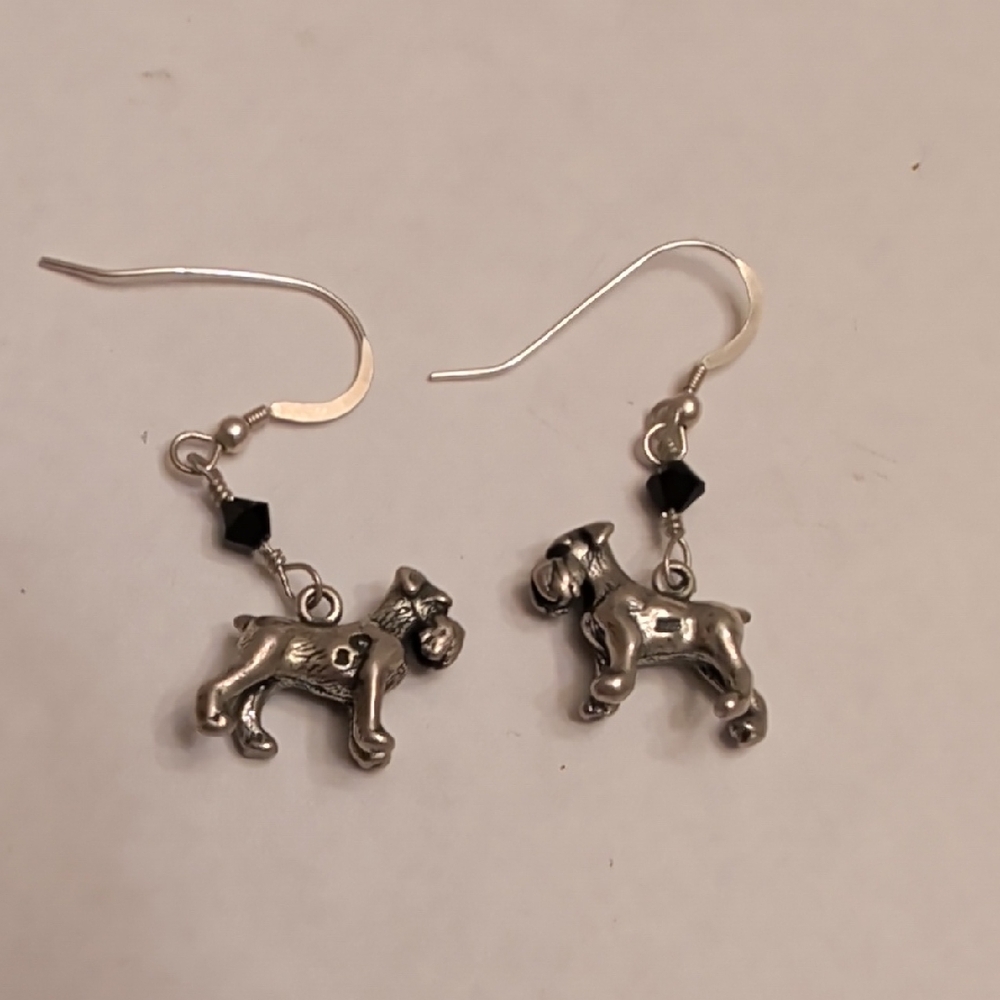 Vintage Sterling Silver Dog Earrings